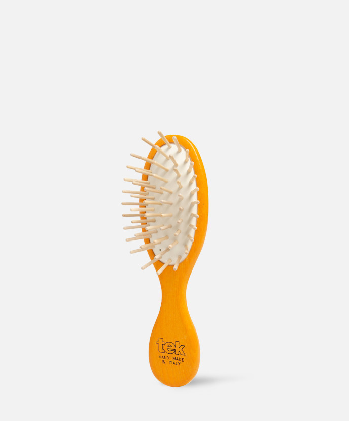 Mini Brosse en Frêne Colorée TEK Orange